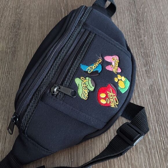 Disneyland Black Embroidered Character Fanny Pack Waist Bag - Picture 3 of 6